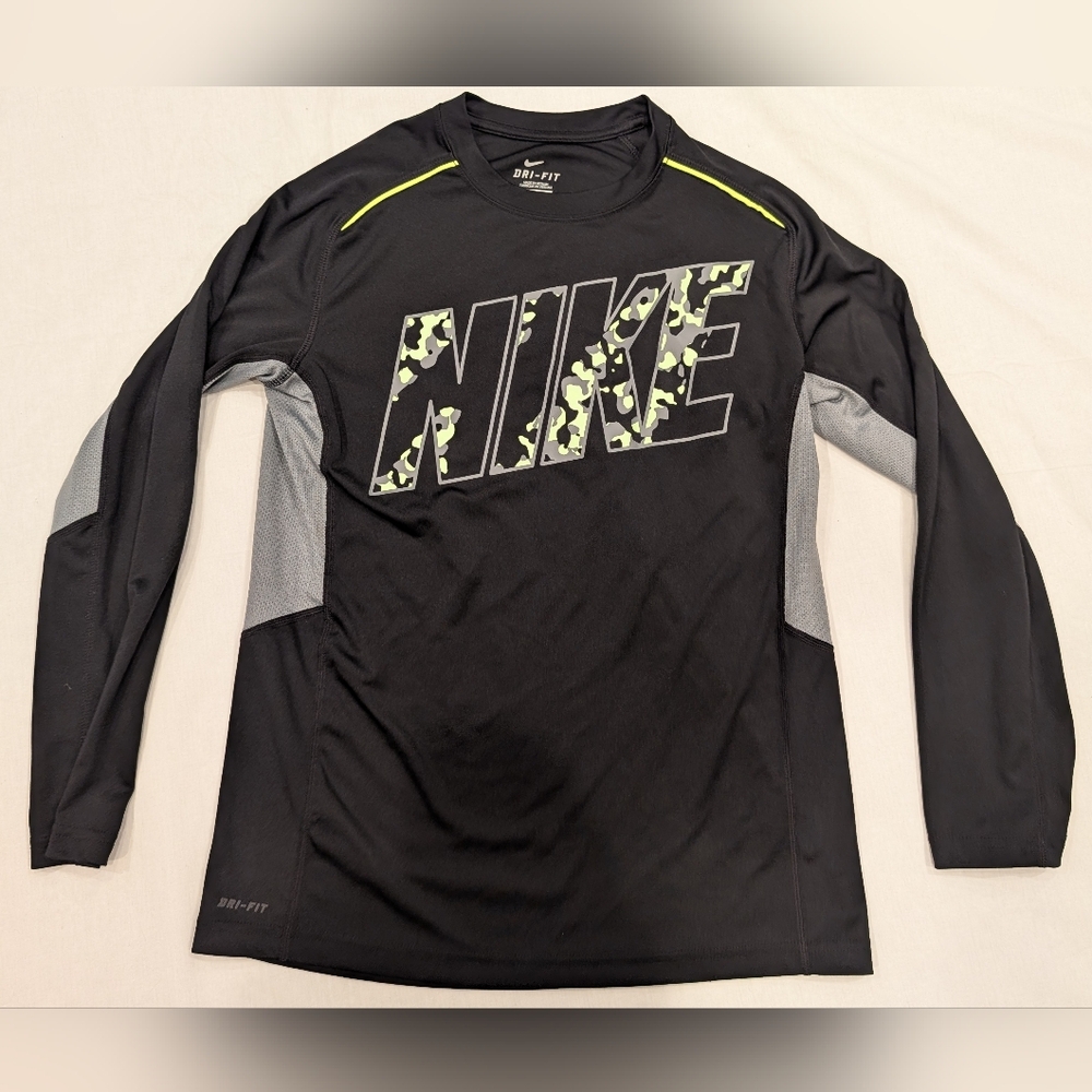 Nike Black and Gray Long Sleeve Tee (L)
